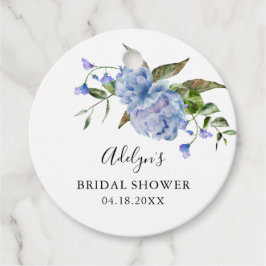 Rustiek Blauw Bloemen Vrijgezellenfeest Favor Tags Bedankjes Labels