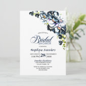 Rustiek Blauw Bloemen Vrijgezellenfeest Kaart (Staand voorkant)