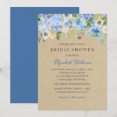 Rustiek Blauw Bloemen Waterverf Vrijgezellenfeest  Kaart (Voorkant / Achterkant)