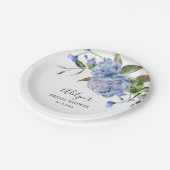 Rustiek blauw bloemengroen Vrijgezellenfeest Papieren Bordje (Gekanteld)