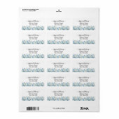 Rustiek Blauw Boho Wildflowers Trouwadres Etiket (Full Sheet)