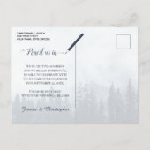 Rustiek Blauw Bos Bruiloft Save the Date Foto Aankondigingskaart (Achterkant)