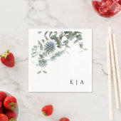 Rustiek Blauw Botanische Bloemen Eucalyptus Servet (Insitu)