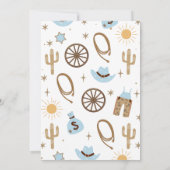 Rustiek Blauw Bruin Jongens Eerste Rodeo 1e Verjaa Kaart (Achterkant)