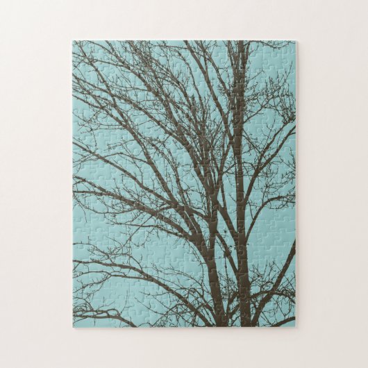 Rustiek Blauw Bruine Boom Branches Legpuzzel (Verticaal)