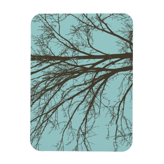 Rustiek Blauw Bruine Boom Branches Magneet (Verticaal)