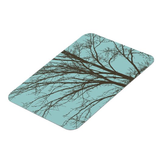 Rustiek Blauw Bruine Boom Branches Magneet (Linkerzijde)