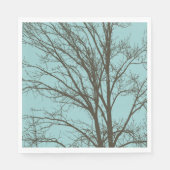 Rustiek Blauw Bruine Boom Branches Servet (Voorkant)