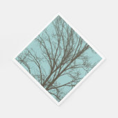 Rustiek Blauw Bruine Boom Branches Servet (Hoek)