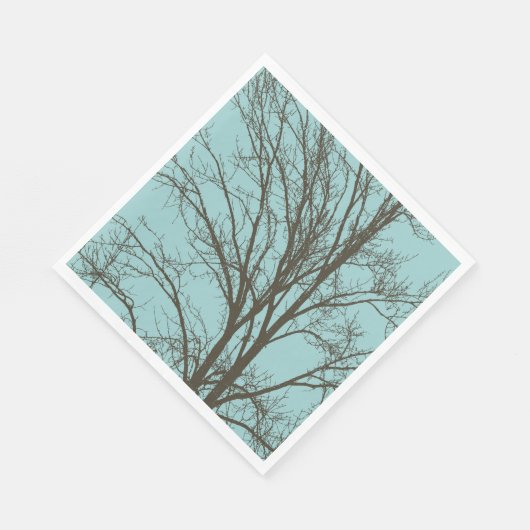 Rustiek Blauw Bruine Boom Branches Servet (Hoek)