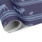 Rustiek blauw eland inpakpapier (Rol Hoek)