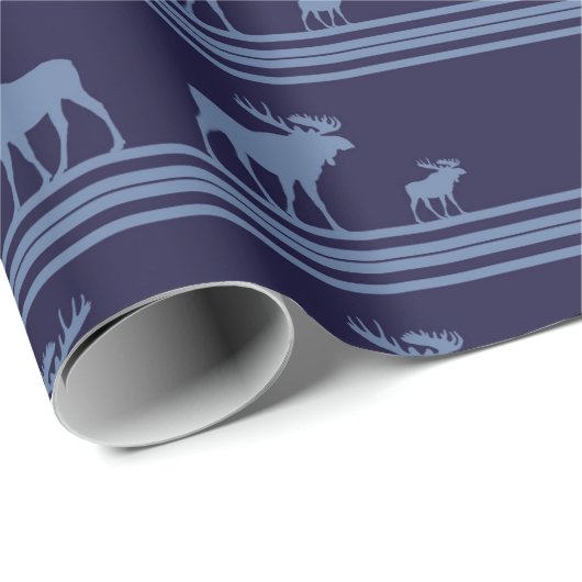 Rustiek blauw eland inpakpapier (Rol Hoek)