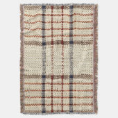 Rustiek blauw en beige geplakt patroon deken (Voorkant Verticaal)