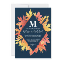 Rustiek blauw en Sinaasappel Fall Leaves Wedding