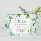 Rustiek Blauw en Wit Hydrangea Krans Bloemen Hout Kaart (Staand voorkant)