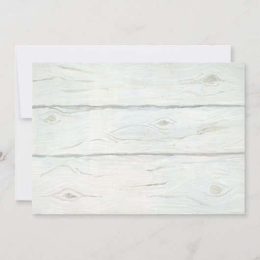 Rustiek Blauw en Wit Hydrangea Krans Bloemen Hout Kaart (Achterkant)