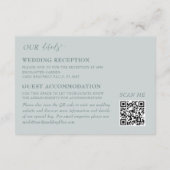 Rustiek Blauw Eucalyptus Goud Lijst Bruiloft Detai Informatiekaartje (Achterkant)