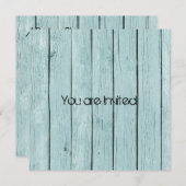 Rustiek blauw faux hout Baby shower Kaart (Voorkant / Achterkant)