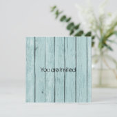 Rustiek blauw faux hout Baby shower Kaart (Staand voorkant)