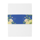 Rustiek Blauw Geel Citroen Bloemen Monogram Huweli Uitnodigingen Wikkel (Achterkant Voorbeeld)