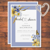 Rustiek blauw & geel Wildflower Vrijgezellenfeest Kaart