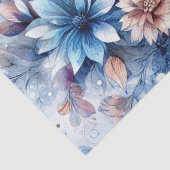 Rustiek Blauw Geïnspireerd Bloemweefsel Papier (Detail)