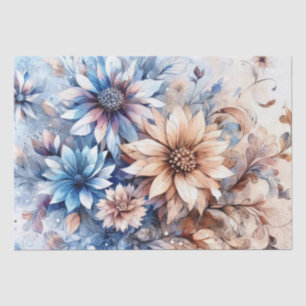 Rustiek Blauw  Geïnspireerd Bloemweefsel Papier