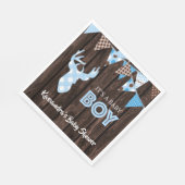 Rustiek blauw geruite herten Baby shower lunchserv Servet (Hoek)