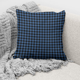 Rustiek blauw Gingham controleert patroon Kussen