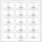 Rustiek Blauw Gom Eucalyptus Gastadres Sticker (Vel)