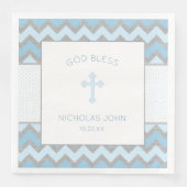 Rustiek Blauw Grijs Doopsel Servet (Voorkant)