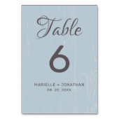 Rustiek Blauw Grijs Verweerd Houten Huwelijk Kaart (Achterkant)