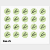 Rustiek Blauw Groene Tarwe Ronde Sticker (Vel)