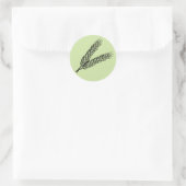 Rustiek Blauw Groene Tarwe Ronde Sticker (Tas)