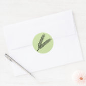 Rustiek Blauw Groene Tarwe Ronde Sticker (Envelop)