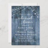 Rustiek Blauw Hout & Lichte Koorden Repetitie Dine Kaart (Voorkant)