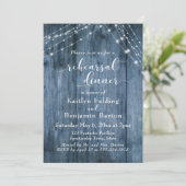 Rustiek Blauw Hout & Lichte Koorden Repetitie Dine Kaart (Staand voorkant)