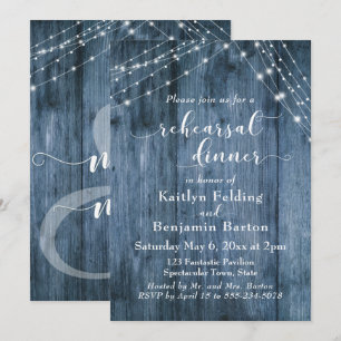 Rustiek Blauw Hout & Lichte Koorden Repetitie Dine Kaart