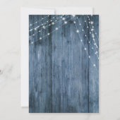 Rustiek Blauw Hout, Lichte Koorden sparen de Datum Save The Date (Achterkant)