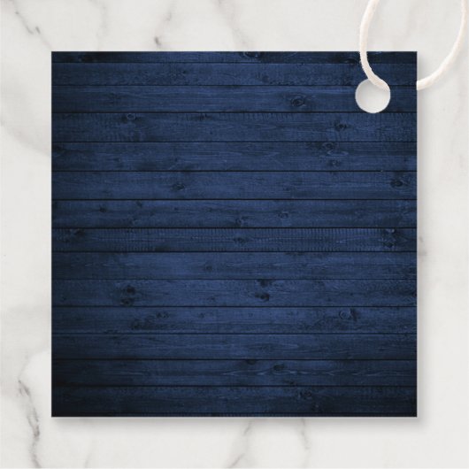 Rustiek Blauw Hout Roze Bloemen Bruiloft Dank u Bedankjes Labels (Achterkant)