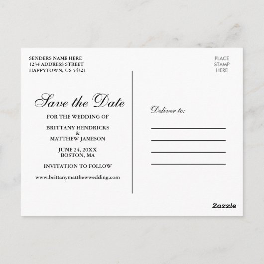 Rustiek Blauw Hout String Lights Lace Save the Dat Briefkaart (Achterkant)