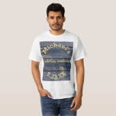 Rustiek Blauw Hout | Verlovingsweekend Monogram T-shirt (Voorkant volledig)
