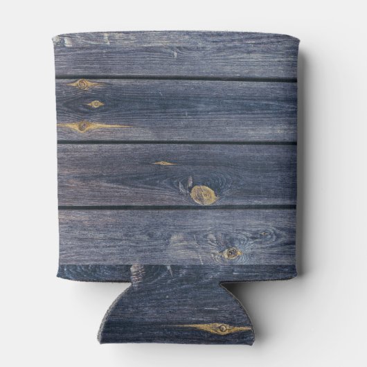 Rustiek blauw hout | Vrijgezellenweekend monogram Blikjeskoeler (Achterkant)