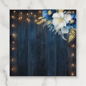 Rustiek Blauw Hout Wit Bloemen Repetitie Diner Bedankjes Labels (Achterkant)