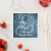 Rustiek blauw hout, wit licht snaren Mr. & Mrs Servet (Insitu)