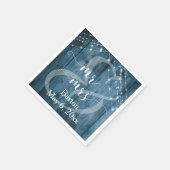 Rustiek blauw hout, wit licht snaren Mr. & Mrs Servet (Hoek)