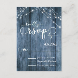 Rustiek Blauw Hout, Witte Lichte Koorden RSVP