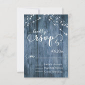 Rustiek Blauw Hout, Witte Lichte Koorden RSVP (Voorkant)