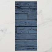 Rustiek Blauw Houten Koordlichten & Kantbruiloft Menu (Achterkant)