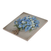 Rustiek Blauw Iris Boeket Tegeltje (Zijkant)